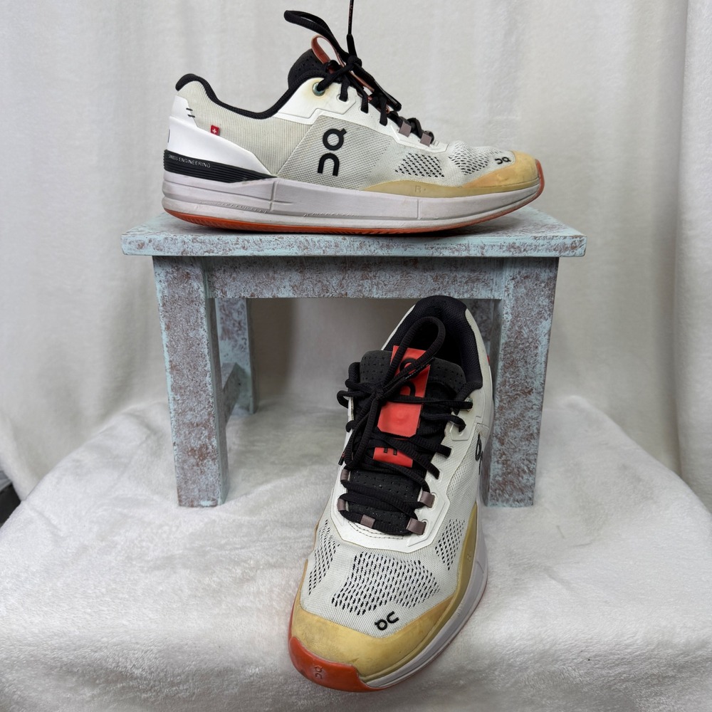 On Running THE ROGER Pro Mens Size 11 White Orange Tennis Sneakers 48.98517